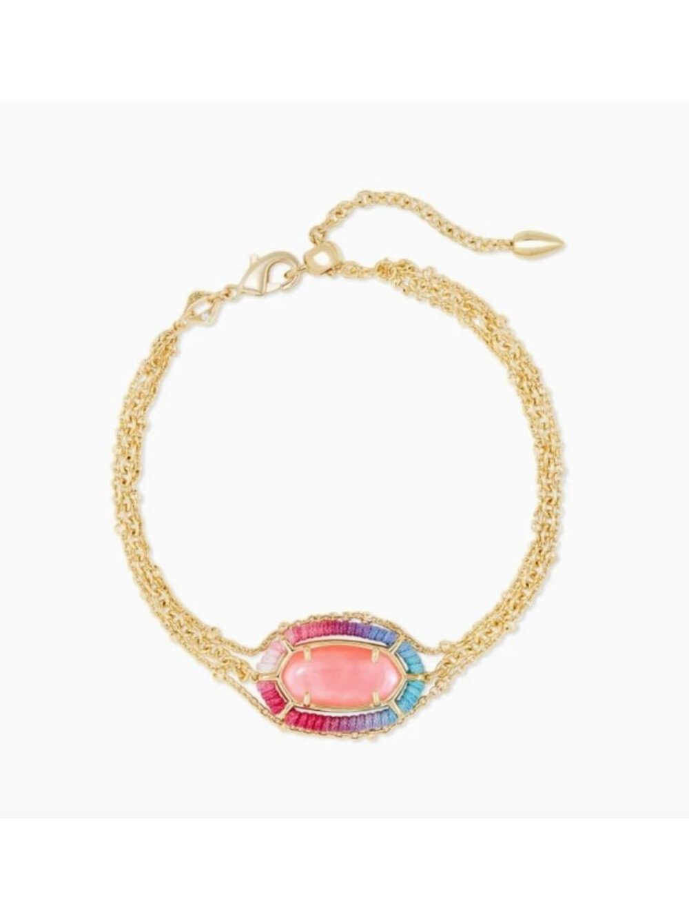 Kendra Scott Threaded Elaina Gold Multi-Strand Bracelet In Coral Illusion